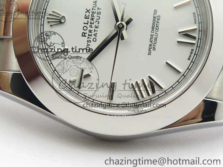 1:1 DateJust SS White Bracelet Dial Edition 41mm On Noob SS Best Roman 126300 A3235 0425